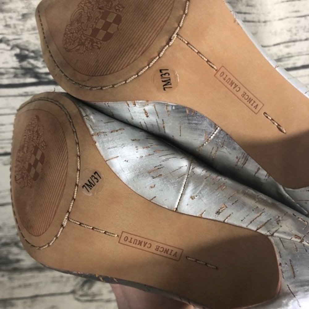 vince camuto silver heels